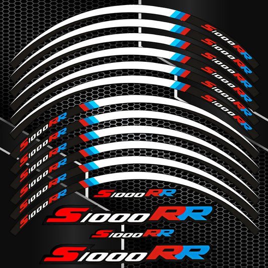 BMW S1000RR 16pcs Wheel Decals – Motorcycle Rim Sticker Kit