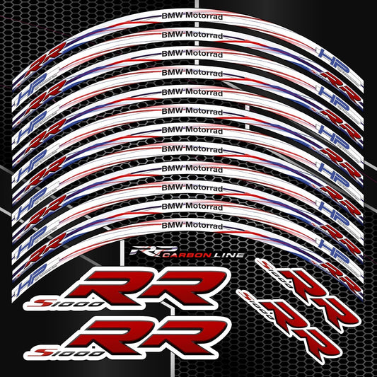 BMW S1000RR HP Rim Decals – Motorcycle Wheel Sticker Kit