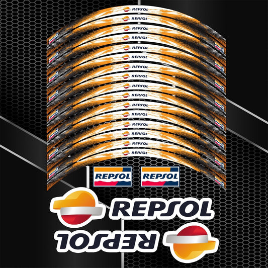 Repsol Motorcycle Wheel Decals – Universal Rim Stickers