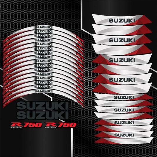 Suzuki GSXR750 Rot 36tlg. Felgenaufkleber – Motorrad-Radaufkleber