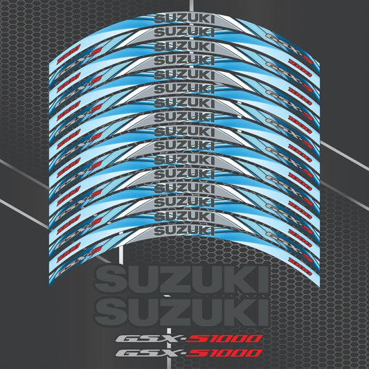 Suzuki GSXS1000 20pcs Wheel Decals – Motorcycle Rim Sticker Kit