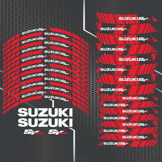 Suzuki SV650 Red Rim Decals – Motorcycle Wheel Sticker Kit