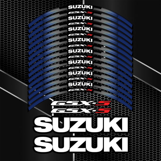 Suzuki GSXS750 GSXS1000 20pcs Wheel Decals – Motorcycle Rim Stickers
