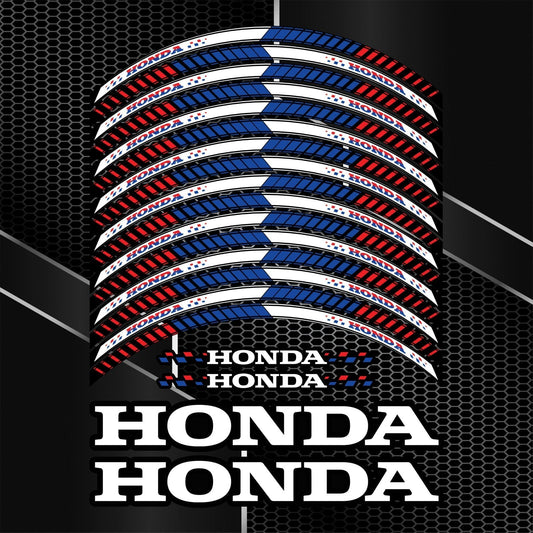 Honda HRC Fireblade Black Rim Stickers – Motorcycle Wheel Decal Kit