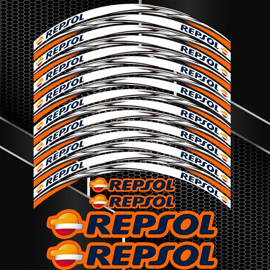 Repsol Universal Rim Stickers – Motorcycle Wheel Decal Set
