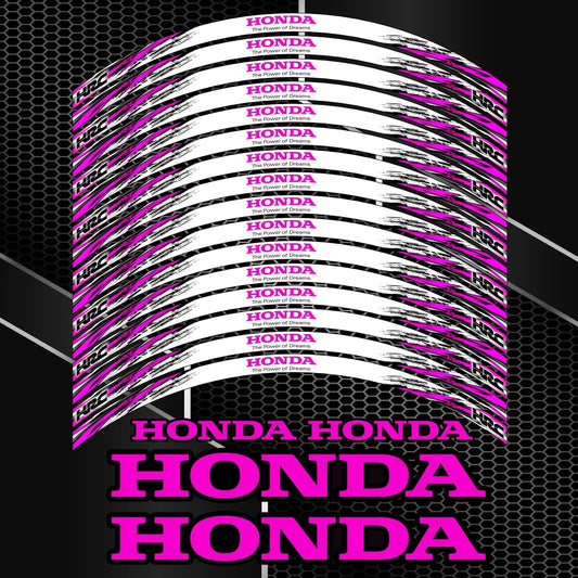 Honda HRC Fireblade Pink Black Rim Decals – Wheel Stickers