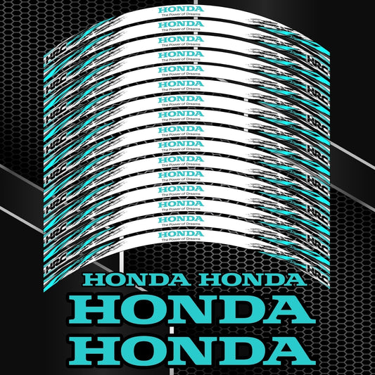 Honda HRC Fireblade Sky Black Wheel Decals – Rim Stickers