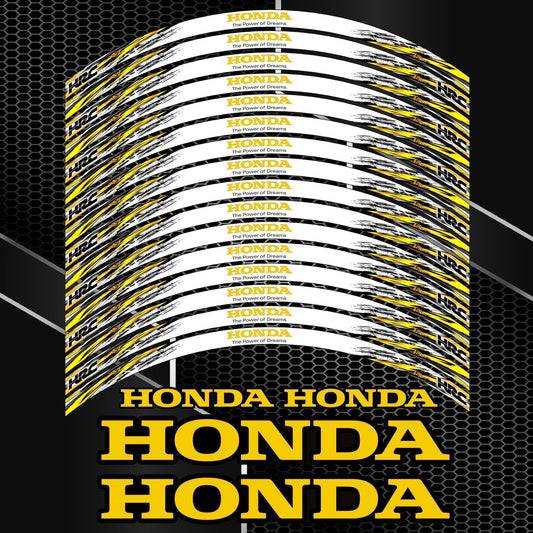 Honda HRC Fireblade Yellow Black Wheel Decals – Rim Stickers
