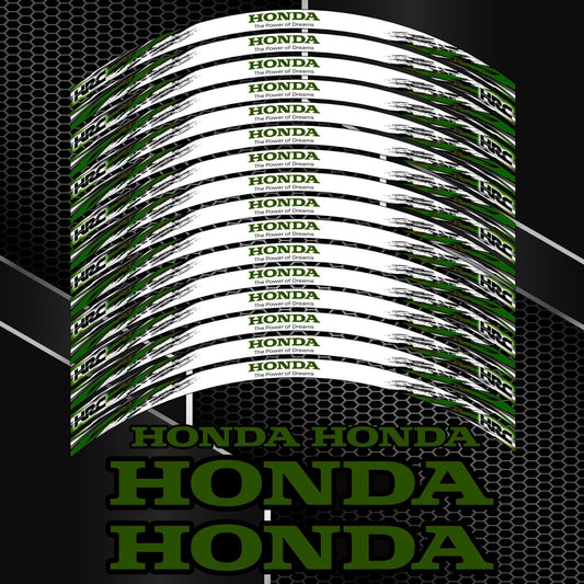 Honda HRC Fireblade Army Black 20pcs Rim Stickers – Wheel Decals