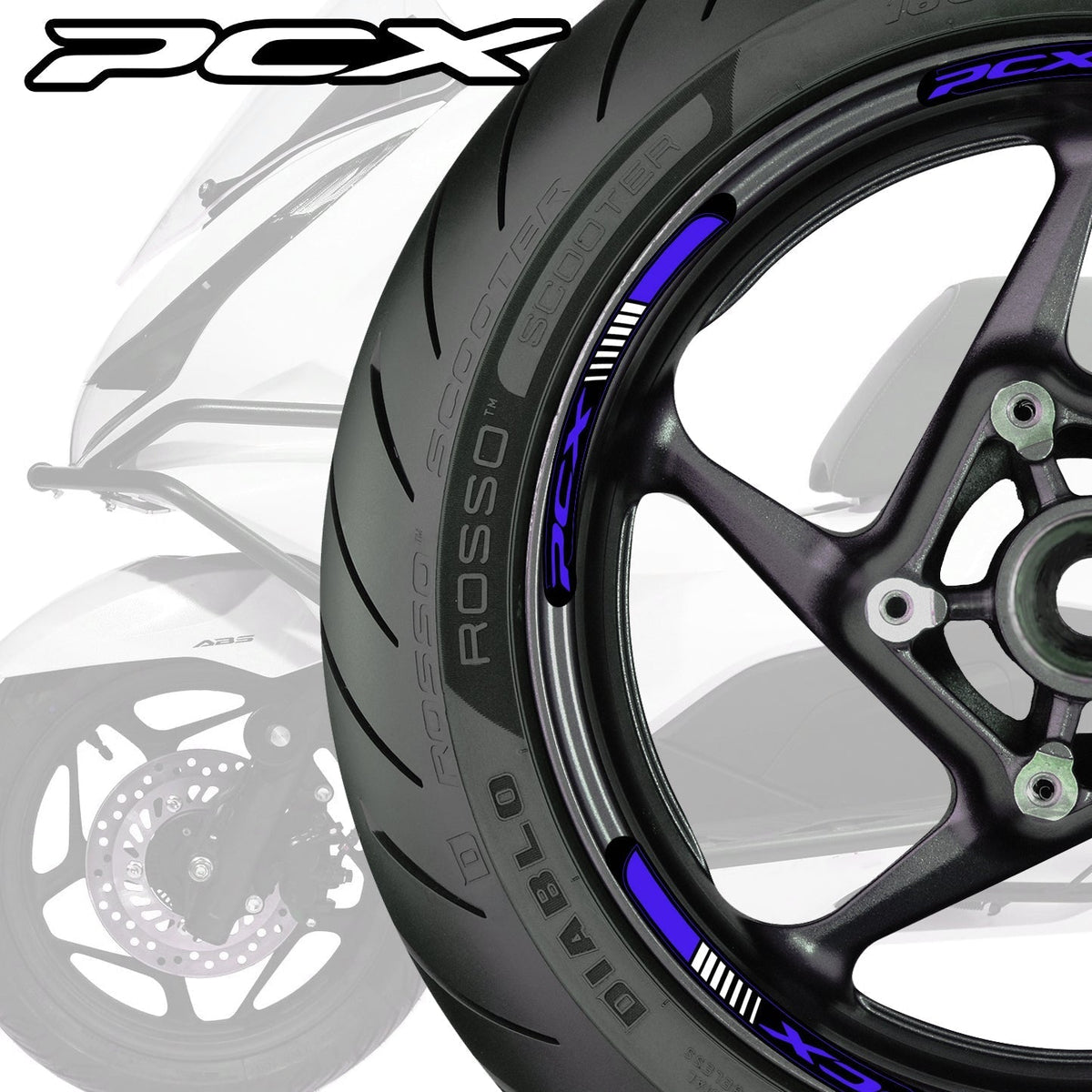 Honda PCX Scooter Wheel Decals – Motorcycle Rim Stickers