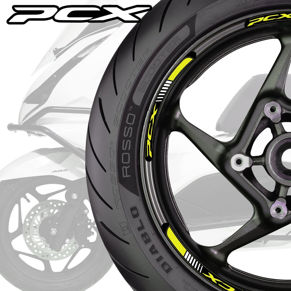 Honda PCX Scooter Wheel Decals – Motorcycle Rim Stickers