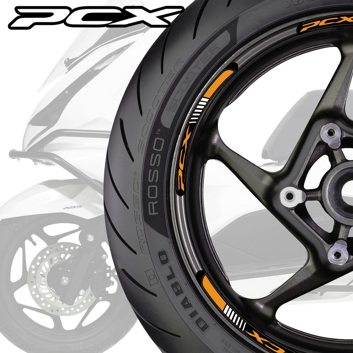 Honda PCX Scooter Wheel Decals – Motorcycle Rim Stickers