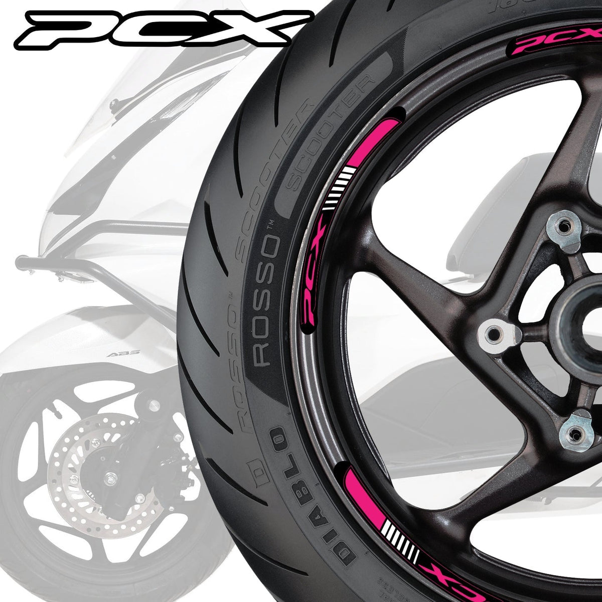 Honda PCX Scooter Wheel Decals – Motorcycle Rim Stickers