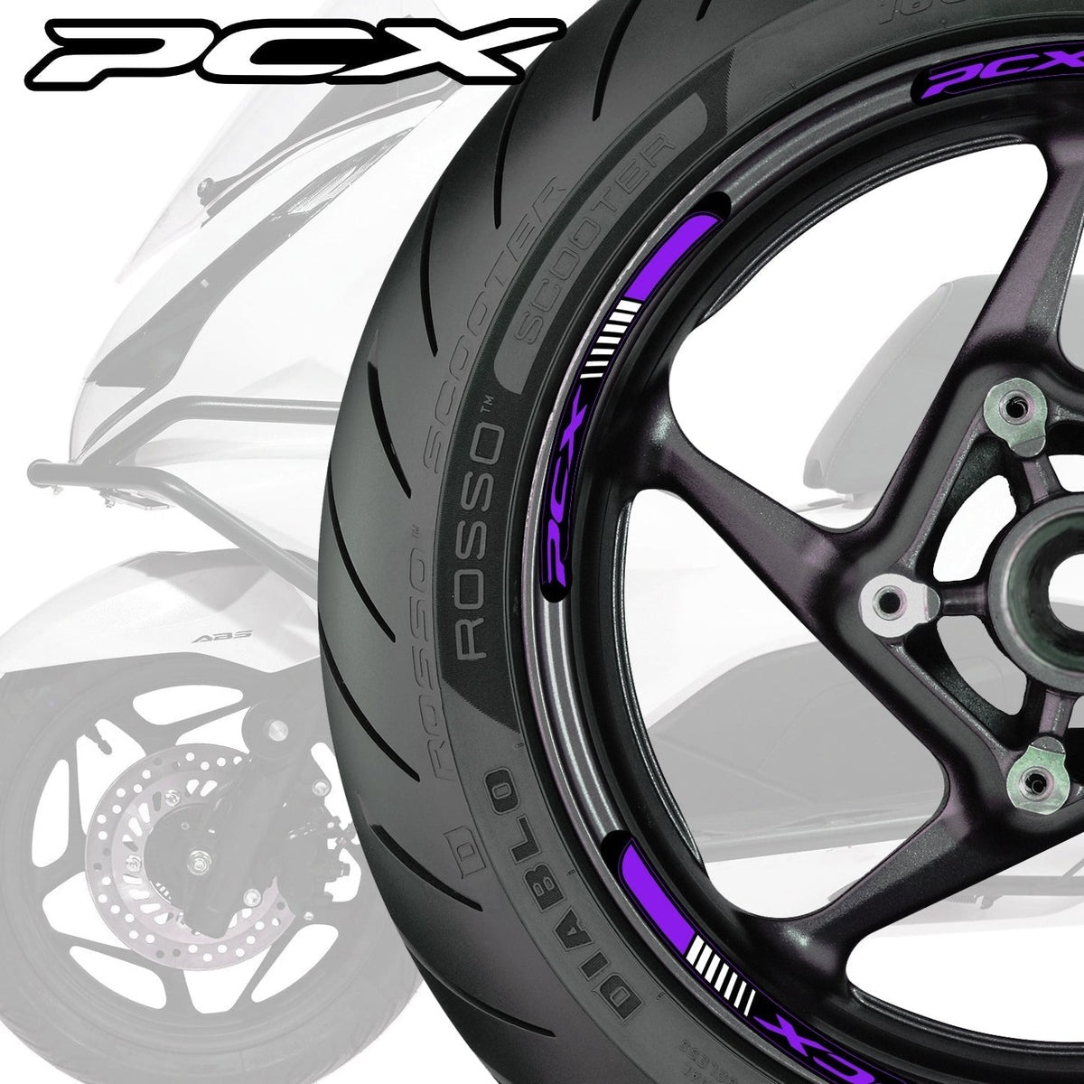 Honda PCX Scooter Wheel Decals – Motorcycle Rim Stickers
