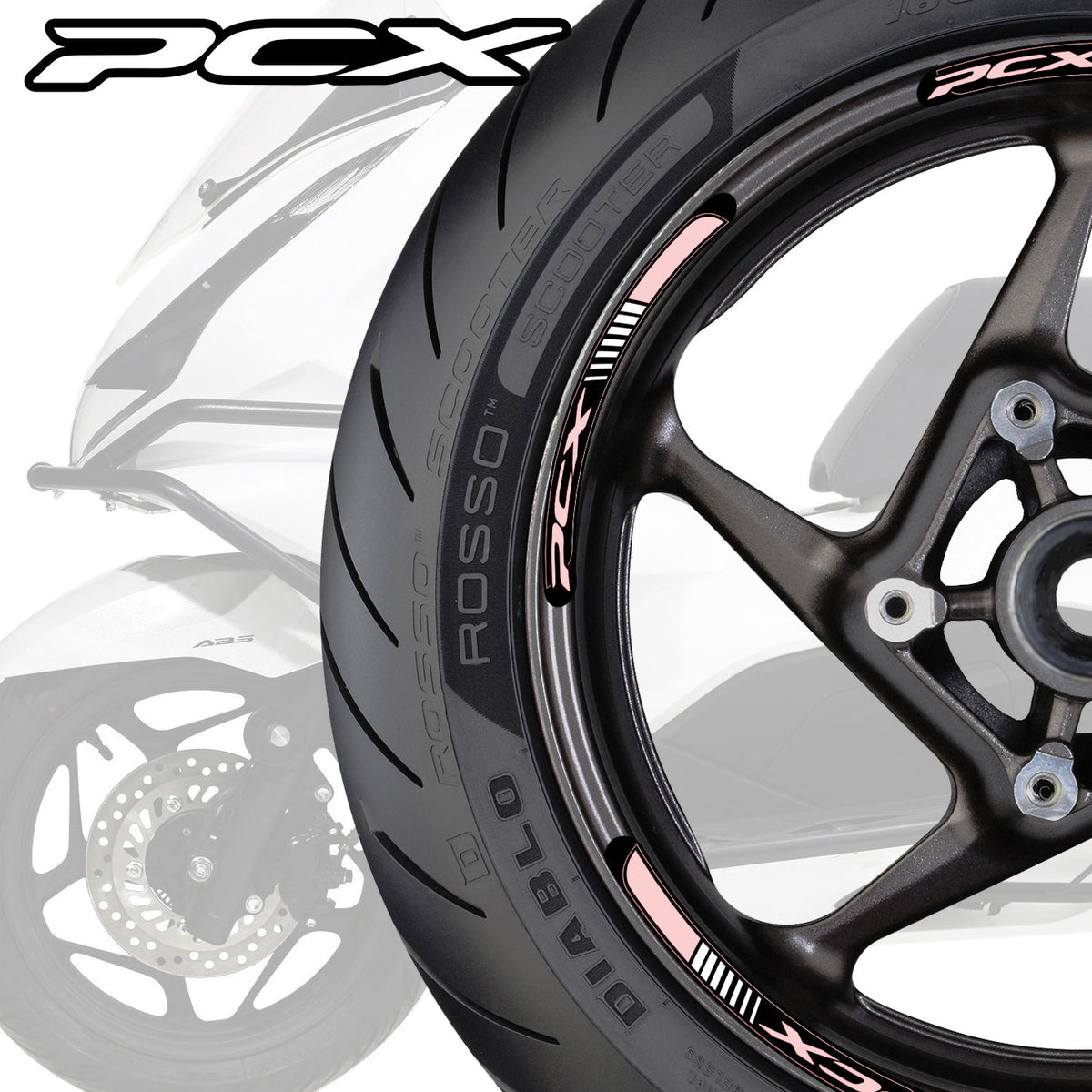 Honda PCX Scooter Wheel Decals – Motorcycle Rim Stickers