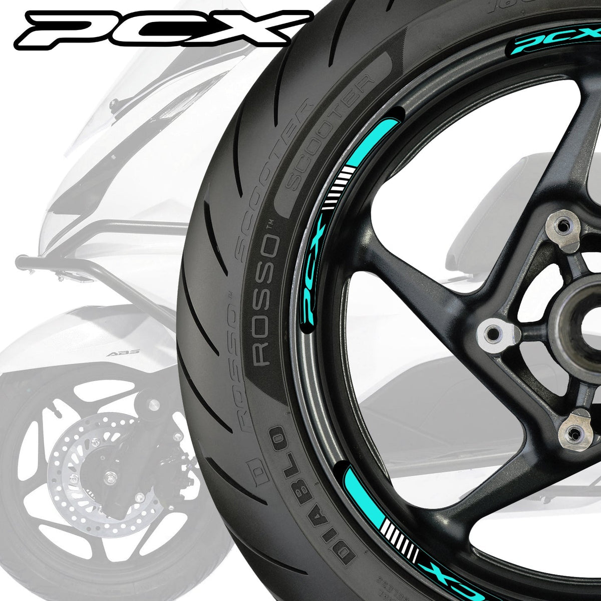 Honda PCX Scooter Wheel Decals – Motorcycle Rim Stickers