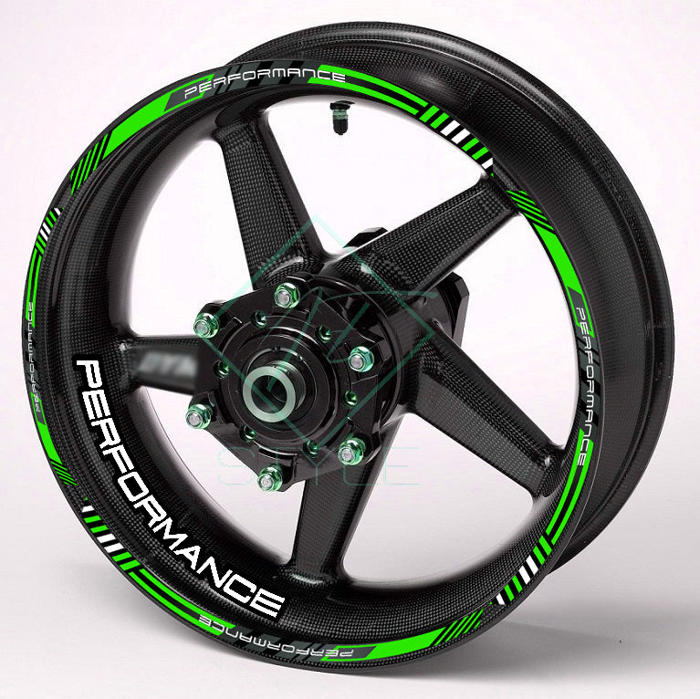 Performance Universal Wheel Decals – Motorcycle Rim Sticker Set