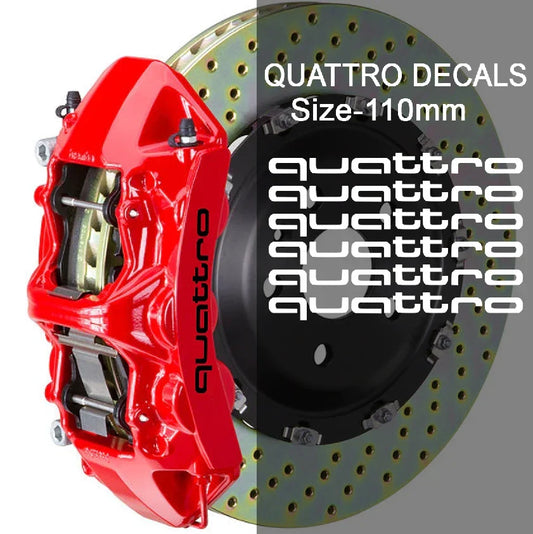Audi Quattro Bremssattel-Aufkleber – Dekor-Set
