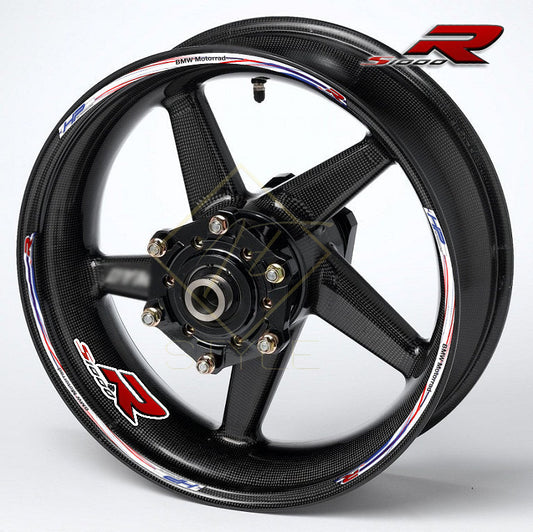 BMW S1000R HP wheel decals 16pcs M Sport rim stickers for 17" black wheels