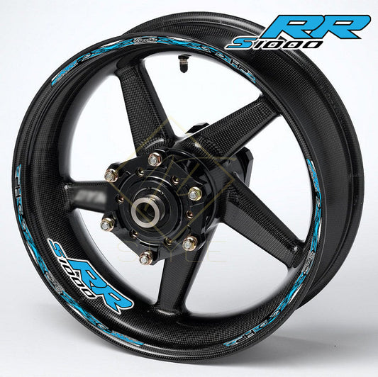 BMW S1000RR HP wheel decals M Sport rim stickers kit for 17" black wheels