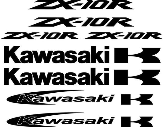 Kawasaki ZX-10R Rennsport-Motorrad-Aufkleberset