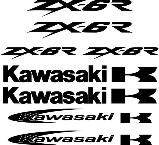 Kawasaki ZX-6R Motorrad-Aufkleber-Set – Dekor-Grafiken