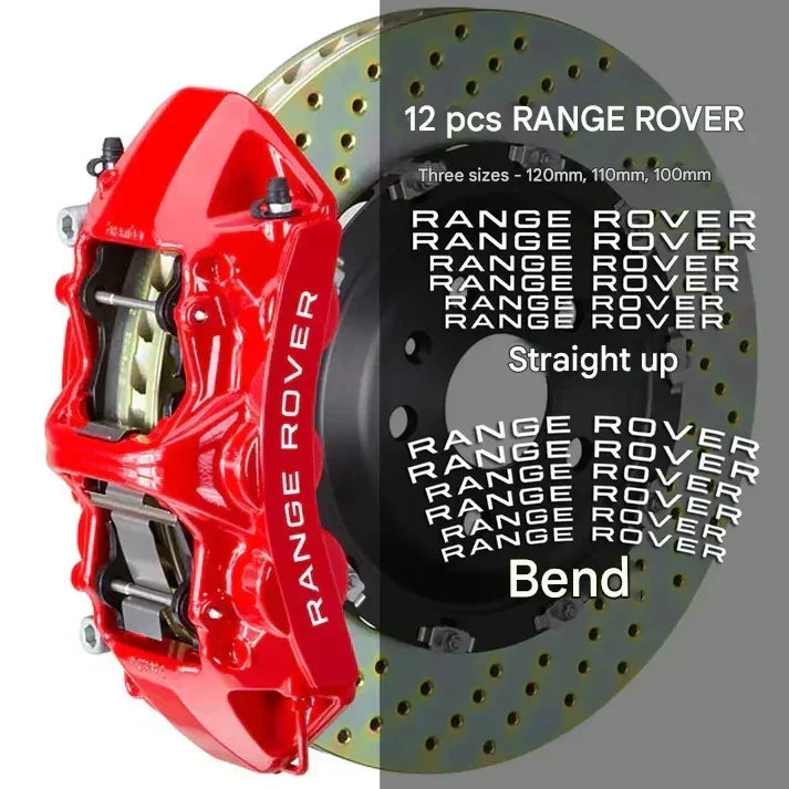 Range Rover brake caliper stickers – heat-resistant vinyl decals white