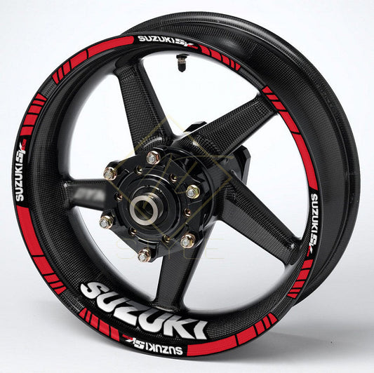 Suzuki SV650 motorcycle wheel decals 20-piece rim and inner stickers, professional quality, mirrored graphics
