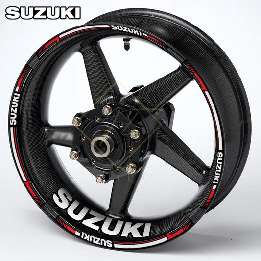 Suzuki motorcycle wheel decals 20-piece rim and inner stickers, customizable colors