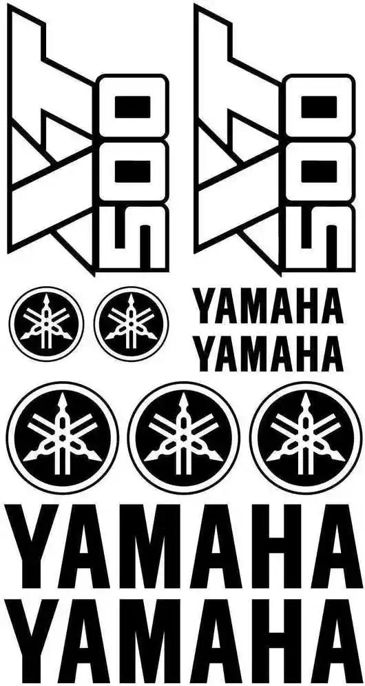 Set of Yamaha logos and branding elements on a white background